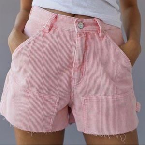 urban outfitters bdg pink corduroy carpenter shorts